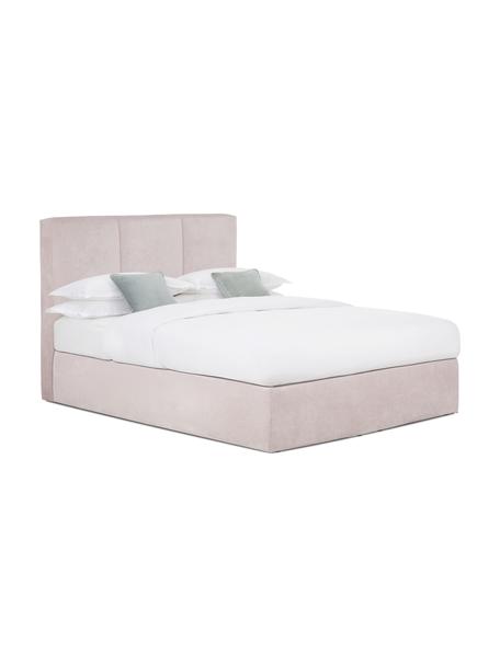 Boxspringbed Oberon, Matras: 5-zones pocketvering, Poten: kunststof, Geweven stof roze, 200 x 200 cm, hardheidsgraad H2