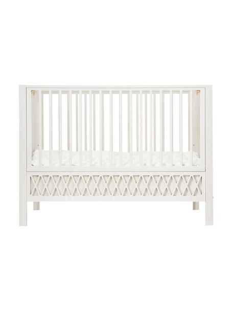 Babybed Harlequin, Berkenhout, vezelplaat met gemiddelde dichtheid (MDF), gelakt met VOC-vrije verf, FSC-gecertificeerd, Crèmewit, B 72 x L 132 cm