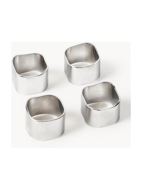 Kroužky na ubrousky Cuff, 4 ks, Kov, Stříbrná, Š 5 cm, V 4 cm