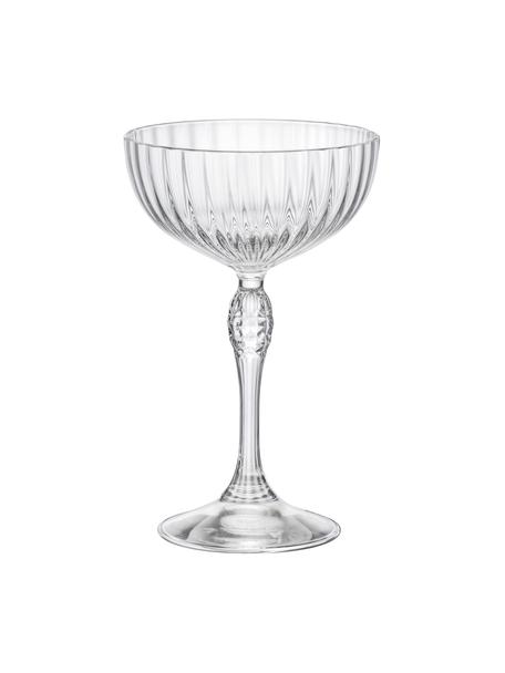 Copas de cóctel con relieve America's Cocktail, 4 uds., Vidrio, Transparente, Ø 9 x Al 16 cm, 220 ml