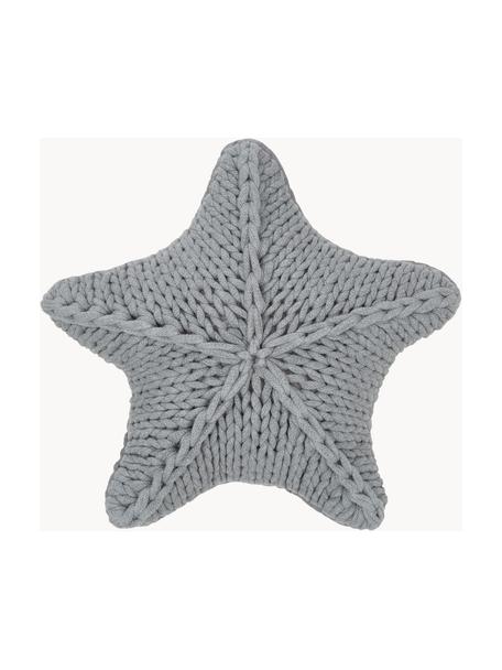 Coussin étoile grosse maille Sparkle, Gris clair, larg. 45 x long. 45 cm