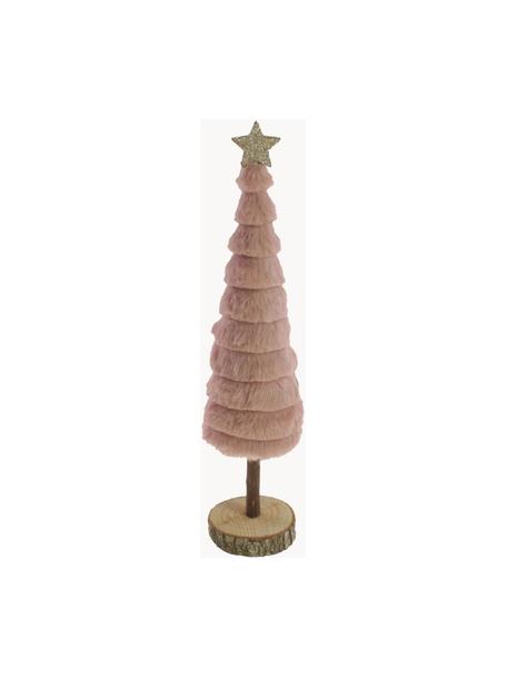 Samt-Deko-Baum Nikko, Holz, Polyester, Rosa, Holz, B 9 x H 37 cm