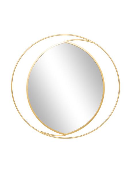Owalne lustro ścienne z metalową ramą Anna, Odcienie złotego, Ø 91 cm