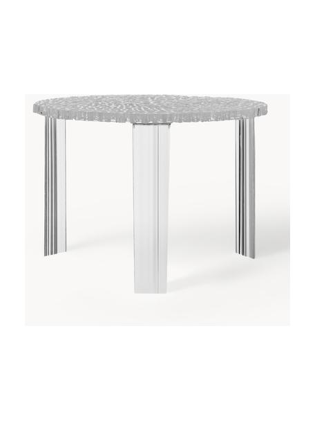 Ogrodowy stolik kawowy T-Table, W 36 cm, Szkło akrylowe, Transparentny, Średnica: 50 cm