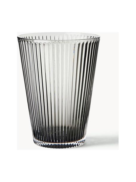 Vasos de agua soplados artesanalmente Grand Cru, 4 unid., Vidrio, Gris transparente, Ø 9 x Al 12 cm, 360 ml