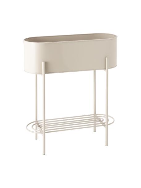 Macetero grande con estante Azalea, Metal recubierto, Beige, An 60 x Al 68 cm