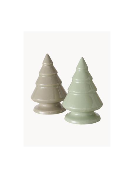Set de piezas decorativas Plimo, 2 uds., Cerámica, Tonos verdes, Ø 9 x Al 13 cm