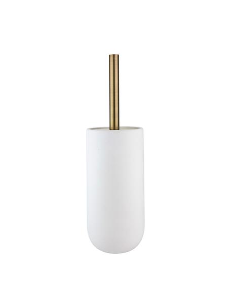 Brosse pour WC Lotus, Blanc, couleur laitonnée, Ø 10 x haut. 21 cm
