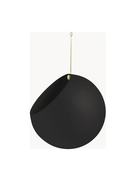 Kovový závěsný obal na květináč Globe, Potažený kov, Černá, Ø 17 cm, V 28 cm