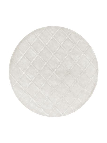 Kulatý viskózový koberec s diamantovým vzorem Shiny, Odstíny stříbrné, Ø 200 cm (velikost L)