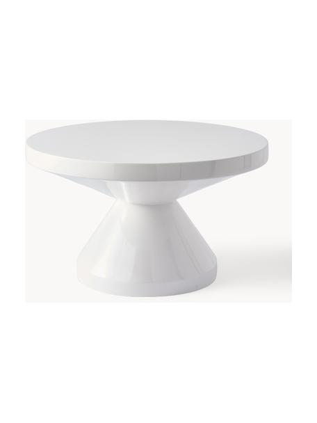 Table basse ronde Zig Zag, Plastique, laqué, Blanc, Ø 60 cm