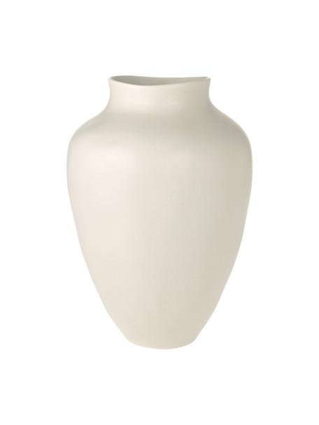 Grosse handgefertigte Vase Latona aus Steingut in Cremeweiss, Steingut, Weiss, Ø 21 x H 30 cm