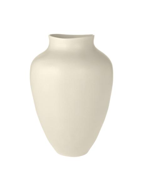 Ručně vyrobená váza Latona, Kamenina, Krémově bílá, Ø 21 cm, V 30 cm