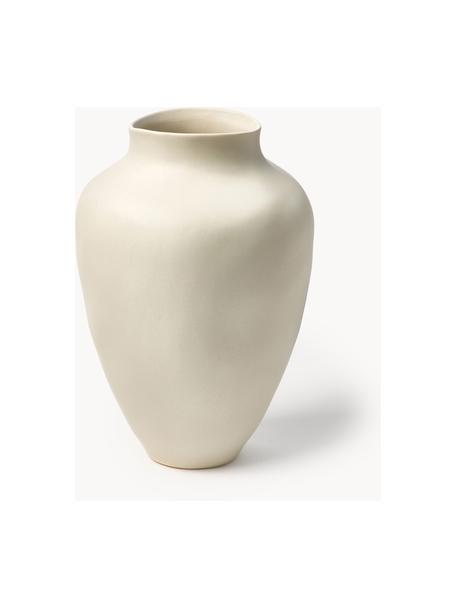 Vase artisanal Latona, haut. 30 cm, Grès cérame, Blanc crème, mat, Ø 21 x haut. 30 cm