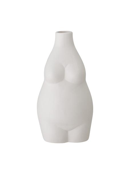 Designová kameninová váza Elora, Kamenina, Bílá, Š 10 cm, V 18 cm