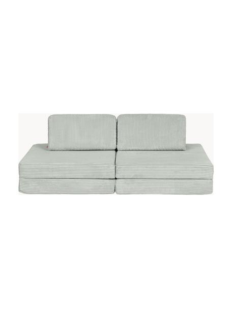 Modulares Kinder-Spielsofa Mila aus Cord, handgefertigt, Bezug: Cord (100 % Polyester) De, Cord Salbeigrün, B 130 x T 65 cm