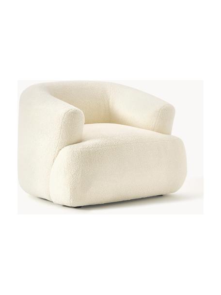 Sillón de borreguillo Sofia, Tapizado: borreguillo (100% polipro, Estructura: madera de pino macizo, ag, Patas: plástico Este producto es, Tejido blanco Off White, An 90 x F 97 cm