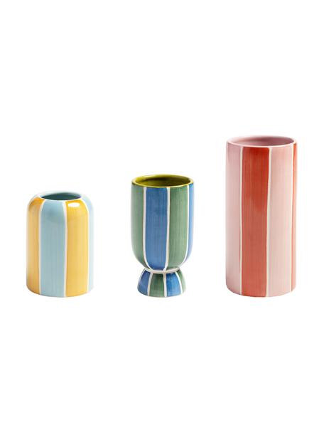 Vasen-Set Ligne, 3-tlg., Steingut, Bunt, Set mit verschiedenen Größen