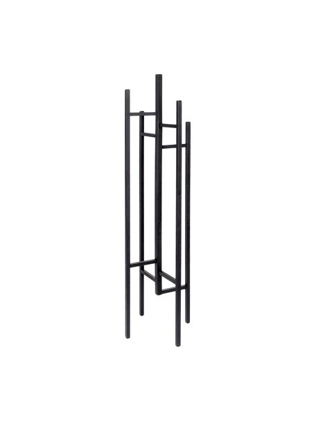 Wieszak stojący z 5 hakami Eigen, Lite drewno dębowe z certyfikatem FSC, lakierowane, Czarny, S 47 x W 175 cm