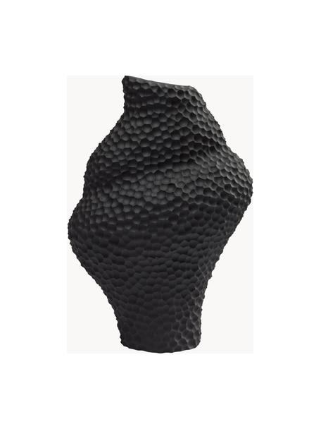 Design vaas Isla in organische vorm, Keramiek, Zwart, B 22 x H 32 cm