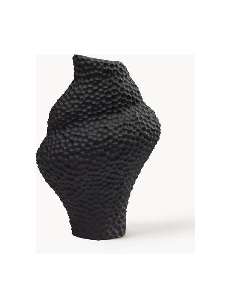 Design-Vase Isla in organischer Form, H 32 cm, Keramik, Schwarz, B 22 x H 32 cm