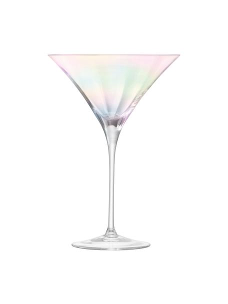 Mondgeblazen Martinigläser Pearl met glinsterende parelmoerglans, 2 stuks, Glas, Transparant, Ø 14 x H 20 cm, 300 ml