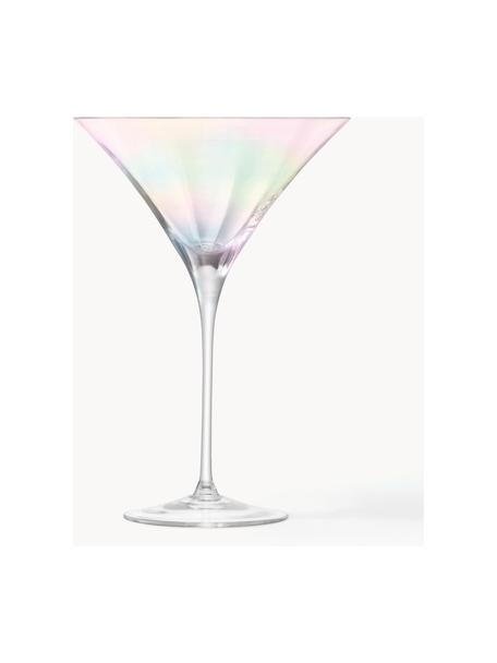 Bicchiere martini in vetro soffiato con lucentezza madreperlacea Pearl 2 pz, Vetro, Trasparente, iridescente, Ø 14 x Alt. 20 cm, 300 ml