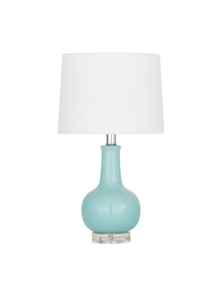 Lampe à poser en céramique bleue Brittany, Blanc, turquoise, Ø 28 x haut. 48 cm
