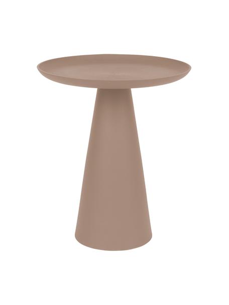 Kulatý kovový odkládací stolek Ringar, Hliník s práškovým nástřikem, Matná starorůžová, Ø 35 cm, V 42 cm
