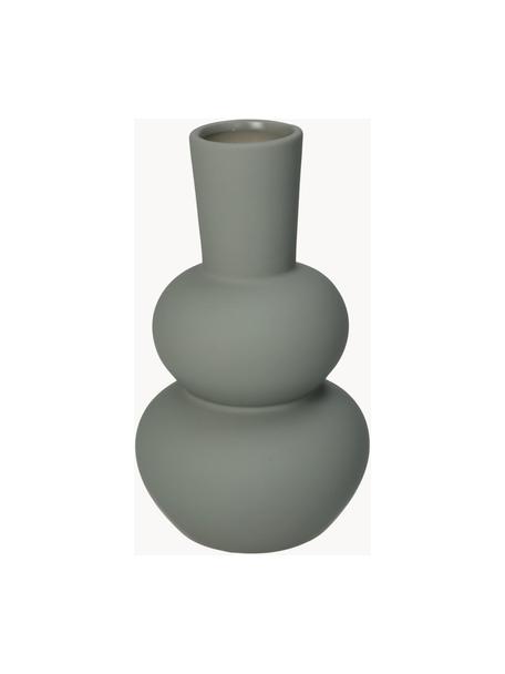 Vaso di design in gres Eathan, Gres, Grigio verde, Ø 11 x Alt. 20 cm