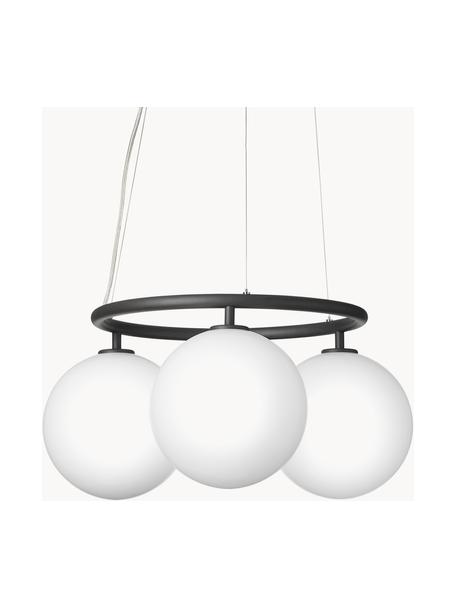 Hanglamp met glazen bollen Miira, Antraciet, wit, Ø 54 x H 25 cm