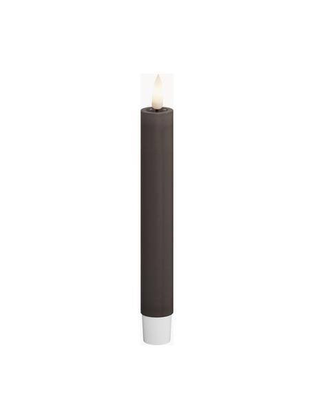 Ręcznie wykonana świeca stołowa LED Real Flame, W 15 cm, 2 szt., Tworzywo sztuczne, wosk z powłoką żywiczną, Taupe, W 15 cm