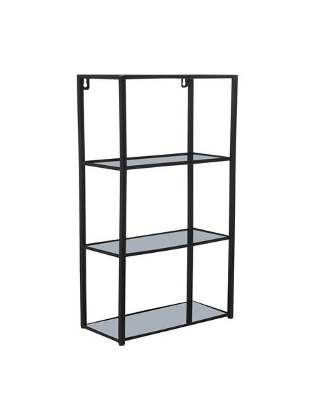Regał ścienny z metalu Tank, Metal malowany proszkowo, Czarny, S 37 x W 61 cm
