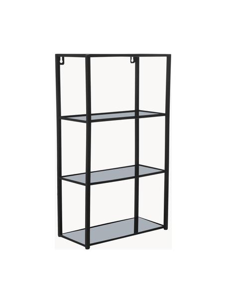 Regał ścienny z metalu Tank, Metal malowany proszkowo, Czarny, S 37 x W 61 cm