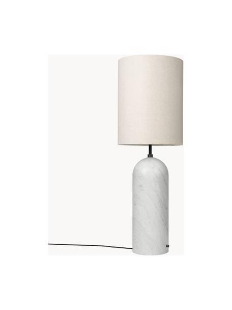 Lampa stołowa z marmuru z funkcją przyciemniania Gravity, Jasny beżowy, biały marmurowy, W 130 cm
