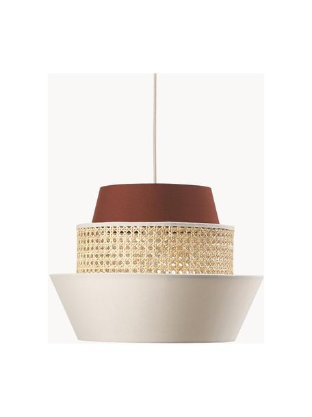 Hanglamp Klea van Weens vlechtwerk, Lampenkap: bamboe, textiel, Lichtbeige, bruin, B 41 x H 30 cm