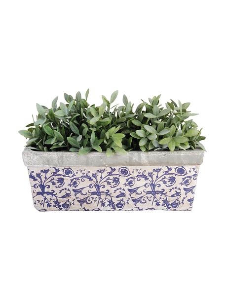 Portavaso XL in ceramica Adela, Ceramica, Blu, grigio, bianco latteo, Larg. 40 x Alt. 15 cm