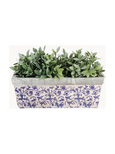 Plantenpot Aged, Keramiek, Blauw, gebroken wit, B 40 x D 16 cm