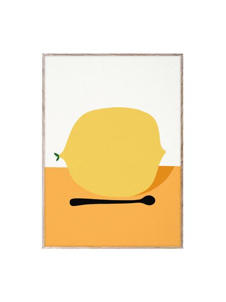 Poster Citron, Cartoncino opaco da 210 g firmato Hahnemühle, stampa digitale con 10 colori resistenti ai raggi UV, Giallo, arancione, bianco latte, Larg. 30 x Alt. 40 cm