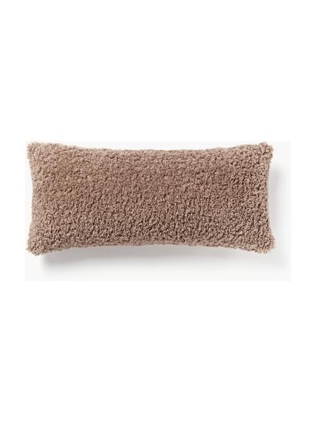 Housse de coussin en tissu peluche Dotty, 100 % polyester (tissu peluche), Nougat, larg. 30 x long. 70 cm