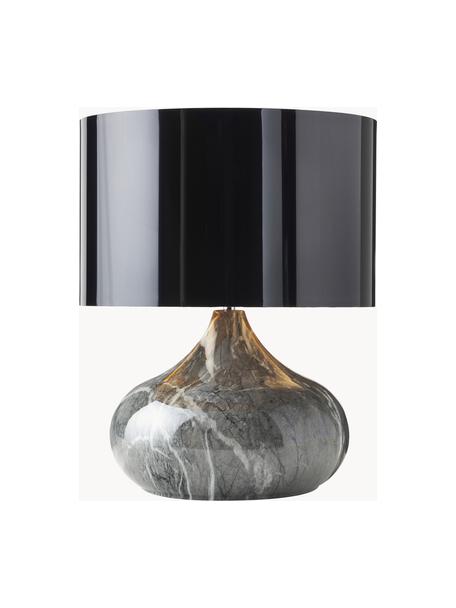 Lampada da tavolo con effetto marmo Mamo, Paralume: plastica, Struttura: metallo laccato, Nero, grigio effetto marmo, Ø 31 x Alt. 38 cm
