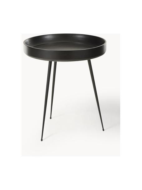 Malý kulatý odkládací stolek z mangového dřeva Bowl, Mangové dřevo, lakované černou barvou, Ø 46 cm, V 52 cm