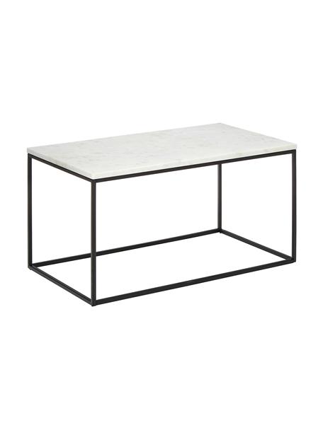 Mramorový konferenčný stolík Alys, Mramorová biela, čierna, Š 80 x H 45 cm