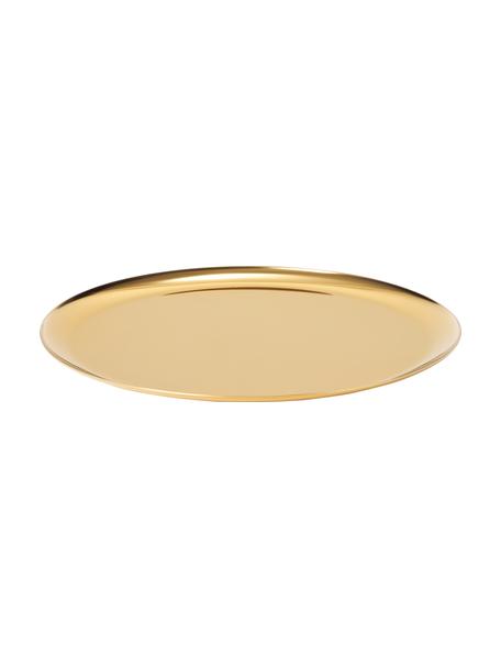 Vassoio rotondo decorativo Samu, Acciaio inossidabile, Dorato, Ø 28 x Alt. 1 cm