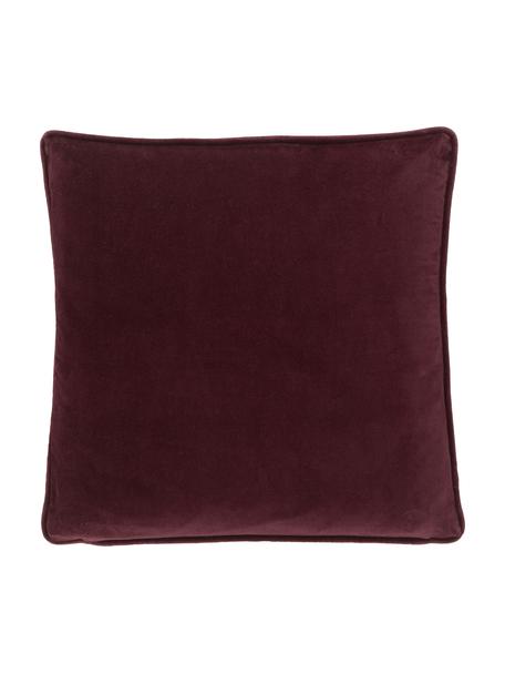 Federa arredo in velluto borgogna Dana, 100% velluto di cotone, Borgogna, Larg. 50 x Lung. 50 cm