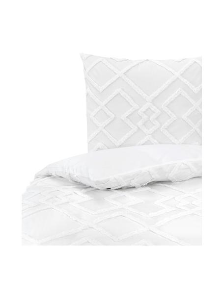 Housse de couette en percale de coton Faith, Blanc, larg. 140 x long. 200 cm