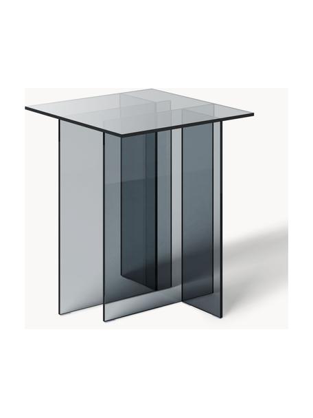 Mesa auxiliar de vidrio Anouk, Vidrio, Gris transparente, An 42 x Al 50 cm