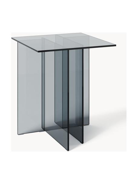 Table d'appoint en verre Anouk, Verre, Gris, transparent, larg. 42 x haut. 50 cm