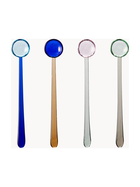 Set 4 cucchiai in vetro Torino, Vetro, Multicolore, Lunghezza 18 cm