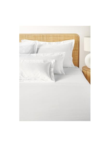 Lenzuola in raso di cotone Premium, Bianco, Larg. 180 x Lung. 280 cm